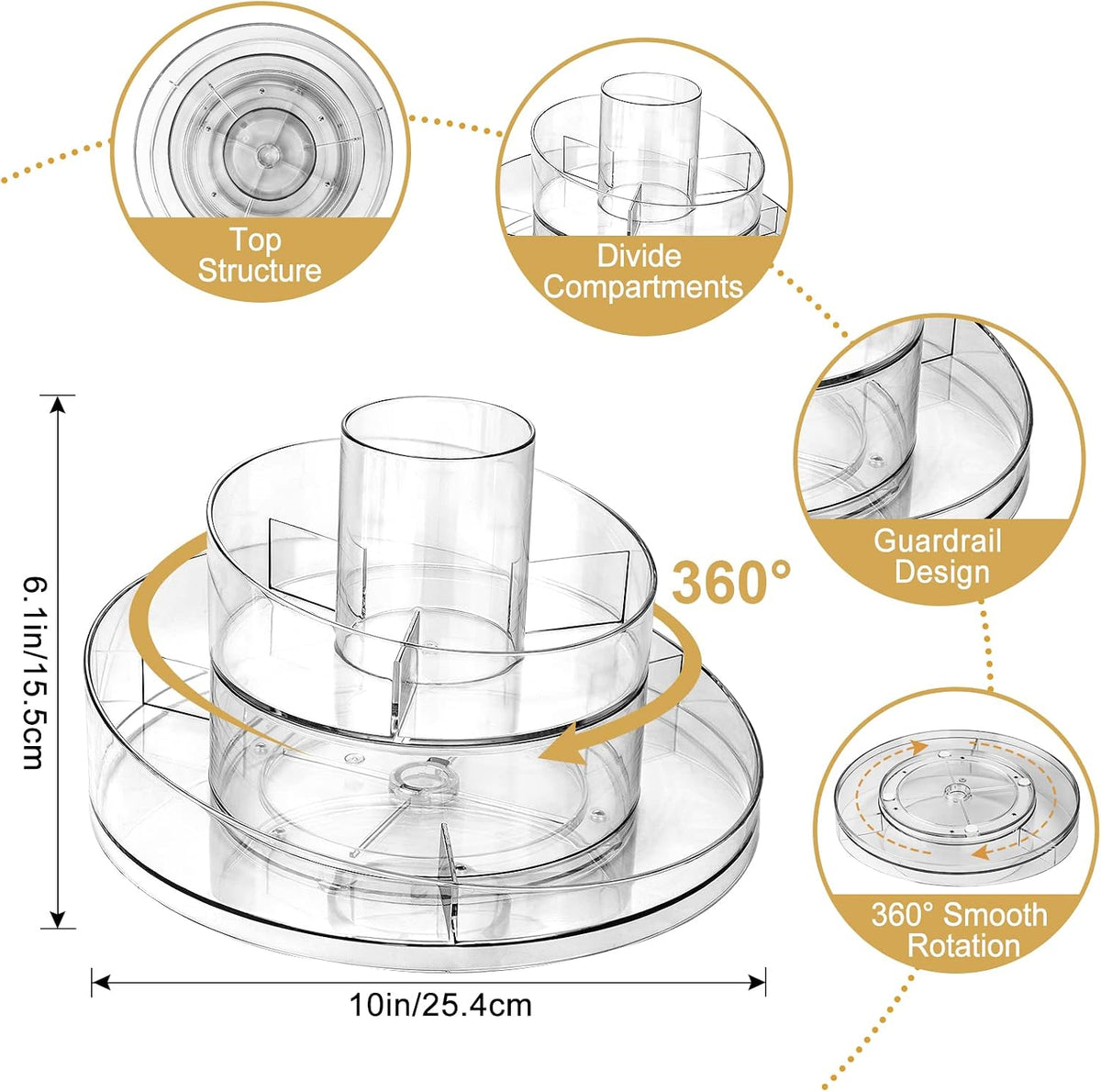 360° Rotating Makeup Storage Organizer