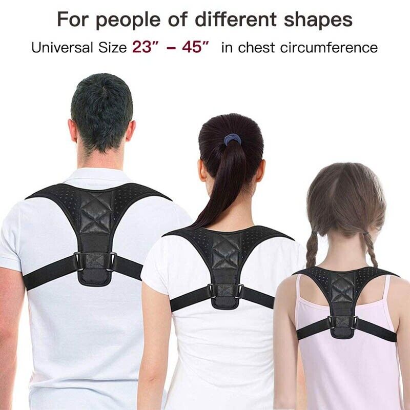 Adjustable Shoulder Back-Belt for Men & Women | Posture Support Brace Free Size