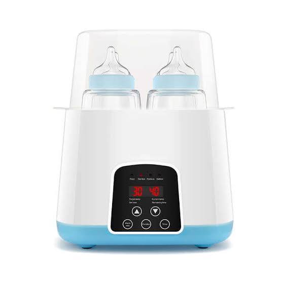 2-in-1 Double Baby Bottle Warmer & Steam Sterilizer with Digital Display and Remote Control