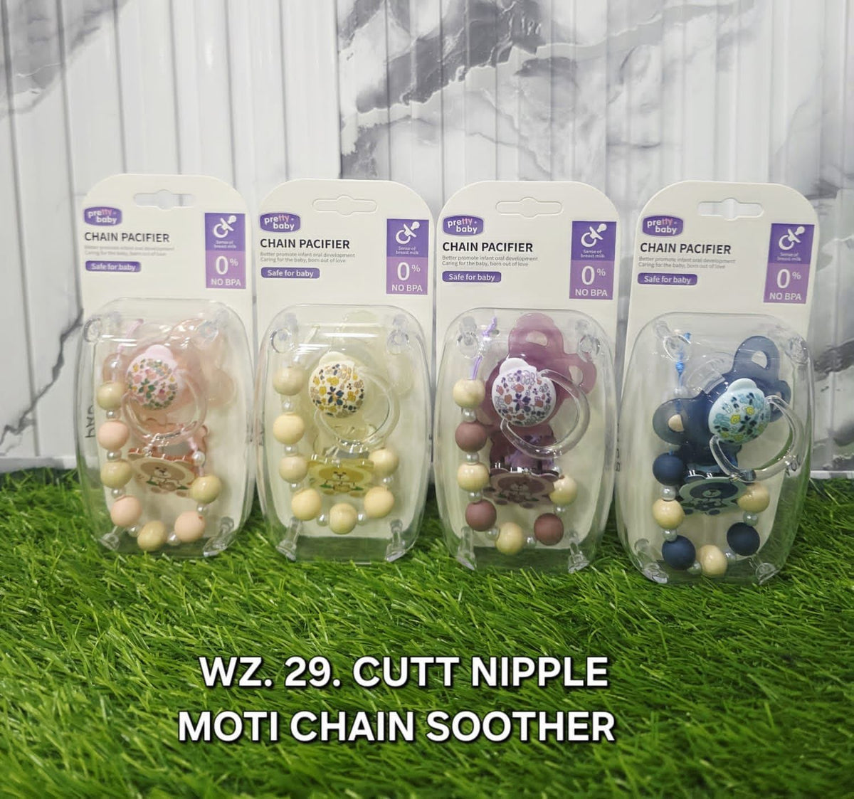 Luxury BPA Free Baby Pacifier & Chain Clip Set