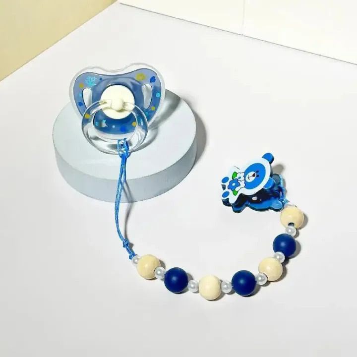 Luxury BPA Free Baby Pacifier & Chain Clip Set