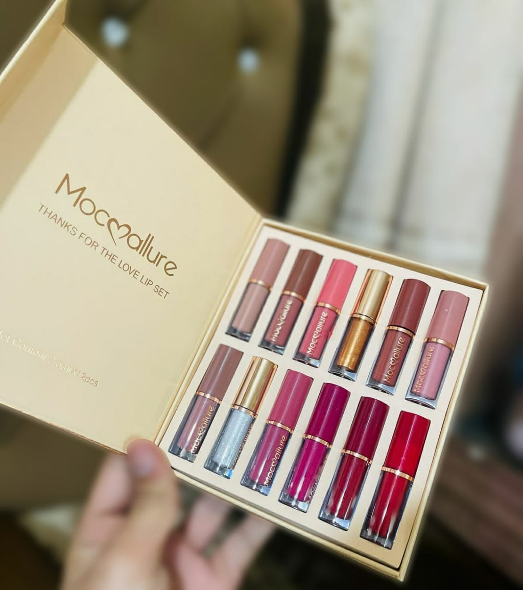 12 Pcs Mocallure Transparent Clear Lip Gloss