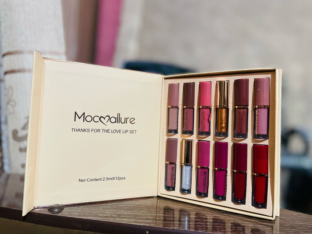 12 Pcs Mocallure Transparent Clear Lip Gloss