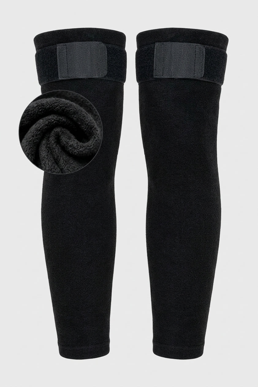 Thermal Knee & Leg Warmers - Adjustable Fleece Lined (Pair)